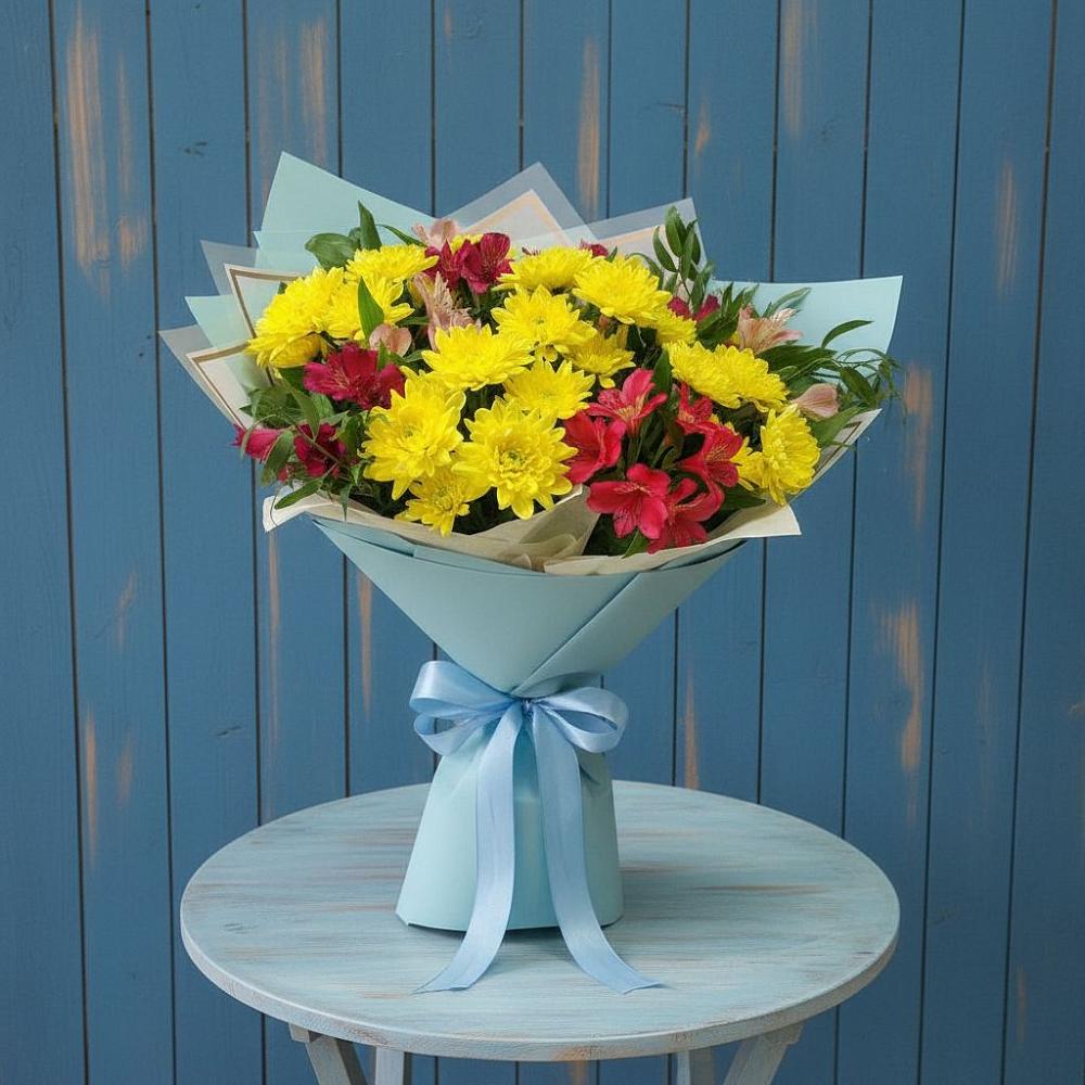 Букет цветов из: Альстромерии и Хризантемы в Варнавино