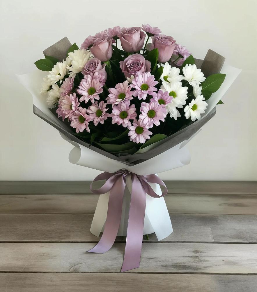 Букет цветов из: Хризантемы и Розы в Варнавино