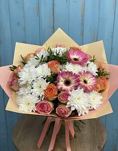 Букет цветов из:  Розы, Герберы и Хризантемы в Варнавино