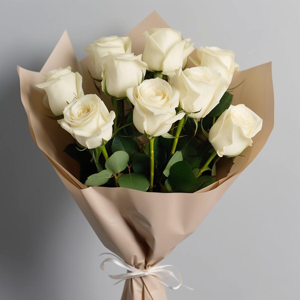 Букет 9 Белых роз Эдлесс Лав в Варнавино