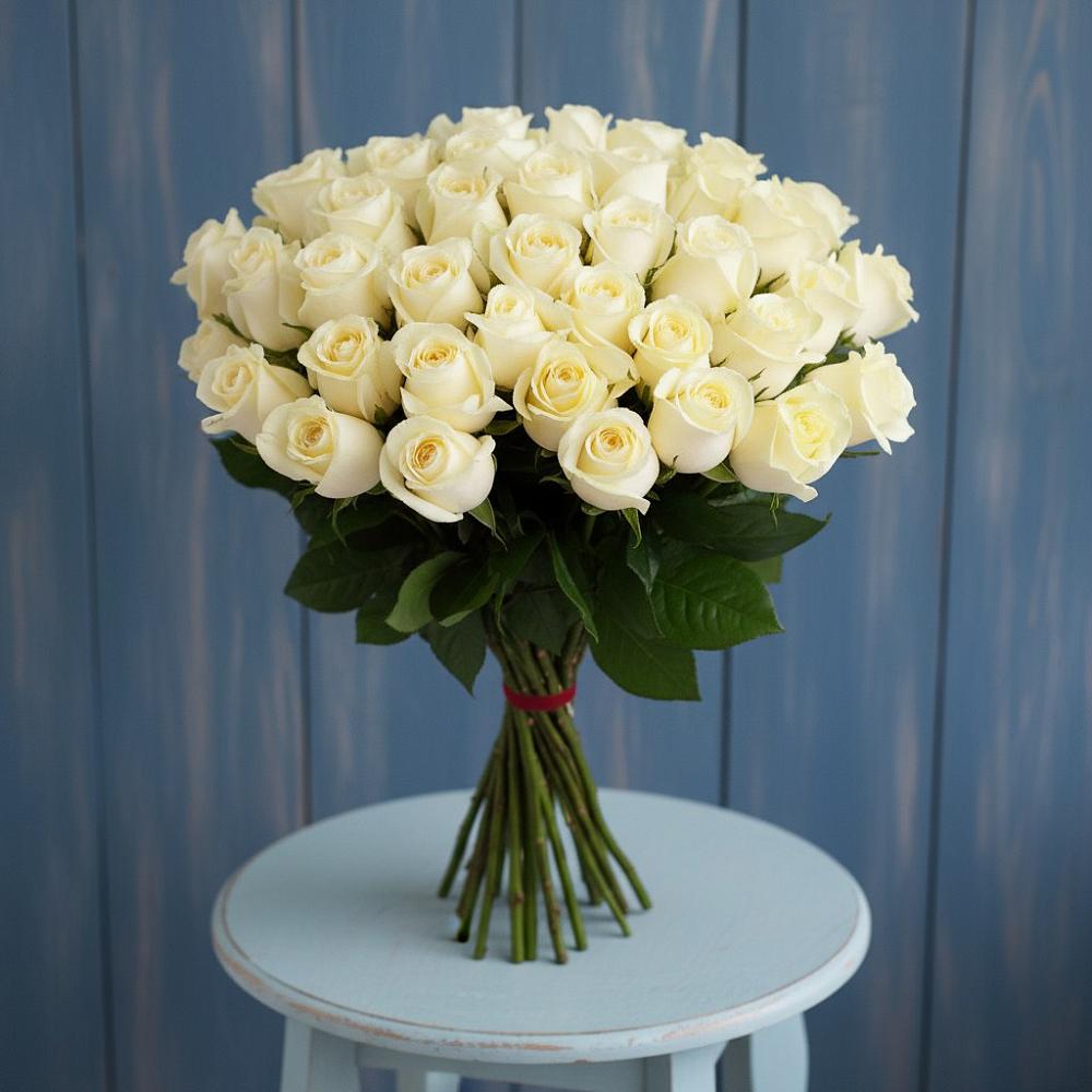 Букет 51 Белая роза Эдлесс Лав в Варнавино