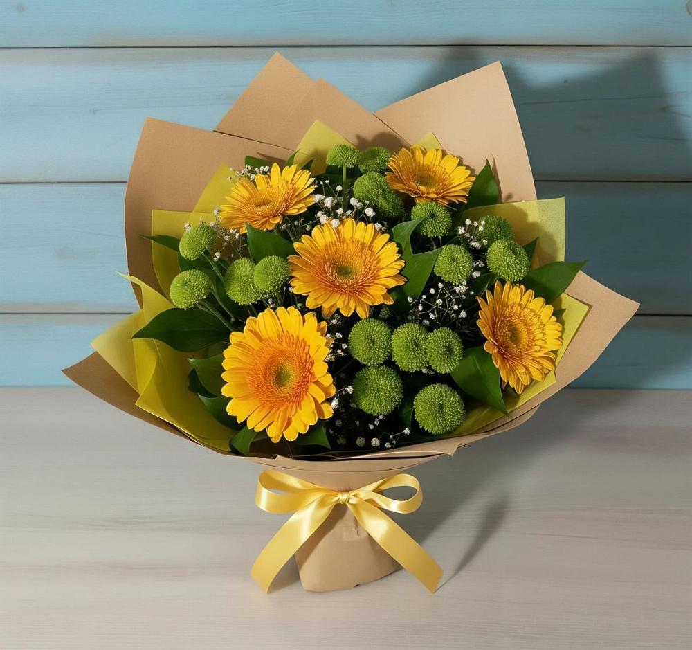 Букет цветов из: Герберы и Хризантемы в Варнавино