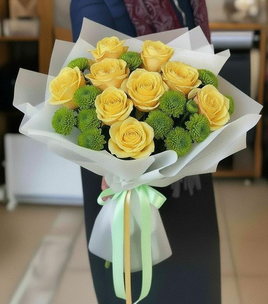 Букет цветов из: Хризантемы и Розы в Варнавино