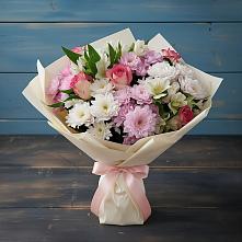 Букет цветов из:  Хризантемы, Альстромерии и Розы в Варнавино