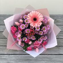 Букет цветов из:  Розы, Герберы и Хризантемы в Варнавино