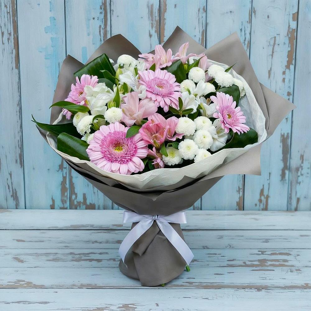 Букет цветов из: Герберы, Альстромерии и Хризантемы в Варнавино